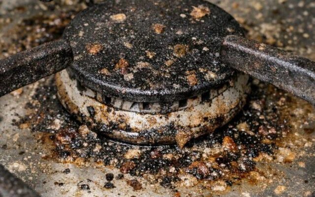My mama taught me this trick to remove caked-on splatter from stovetop burners with 0 effort. Here’s how it works